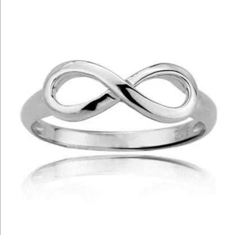 925 Silver Plated Infinity Endless Love Ring SIZES - Picture 5 of 7